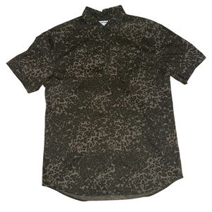 Old Navy Men's Black and Gray Patterned Shirt